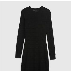 black cable knit GAP dress M tall